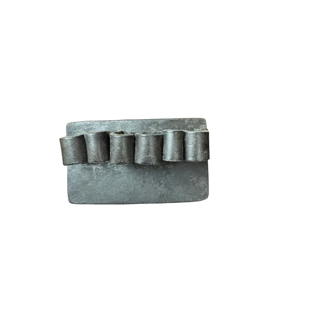 Vintage Black Leather Shotgun Shell Ammo Belt Buckle 2nd Amendment Open Carry